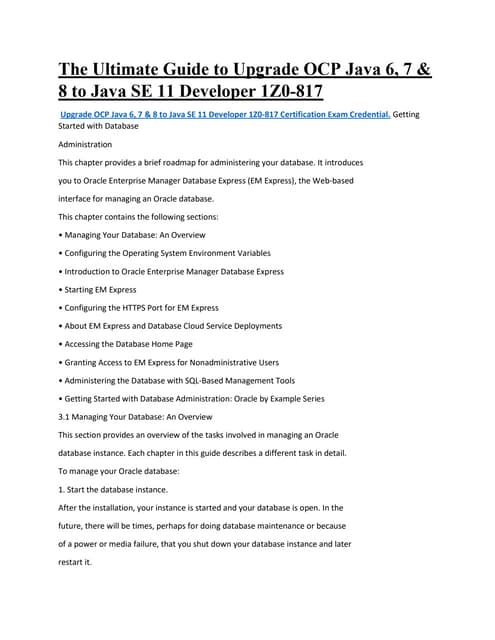 The Ultimate Guide to Upgrade ocp java 6, 7 &amp; 8 to java se 11 developer  ...