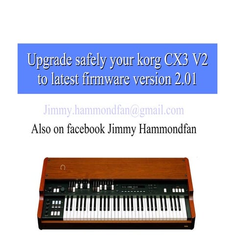 Upgrade safely your korg cx3 v2 | PPT