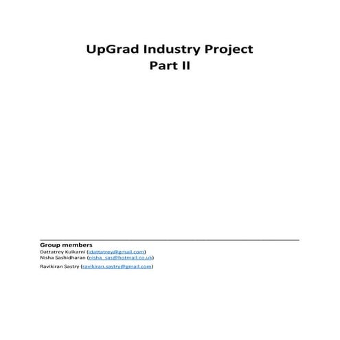 Upgrad industry project part 2