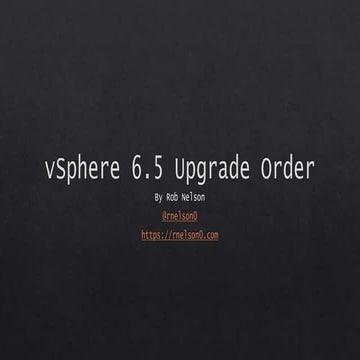 vSphere 6.5 Upgrade Order