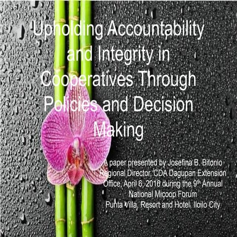Upholding  Accountability and Integrity In Cooperatives Through Policies and ...
