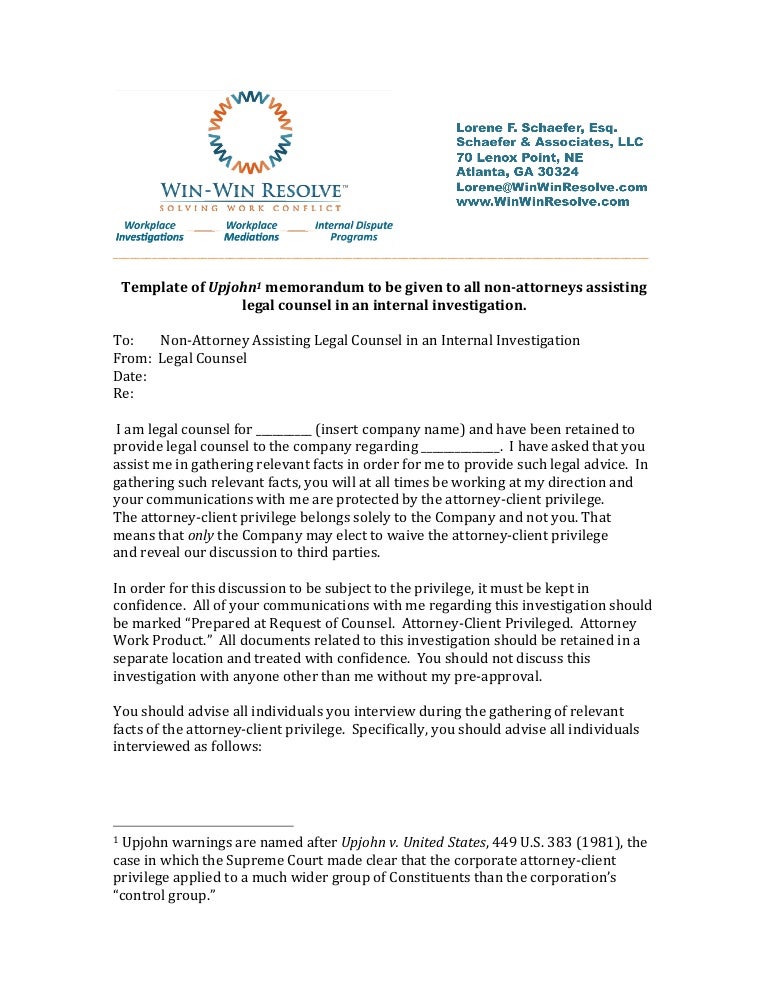 upjohn memo template memo email template