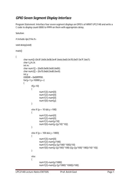 ARM 7 LPC 2148 lecture