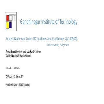 methods to control speed of dc motors