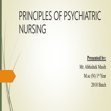 Principles of Psychiatric Nursing 