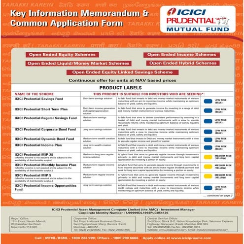 Fund Factsheet | ICICI Prudential Mutual Fund | PDF