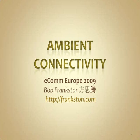 Bob Frankston's Presentation at Emerging Communication Conference & Awards 20...