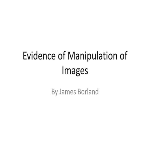 Evidence of manipulation of images