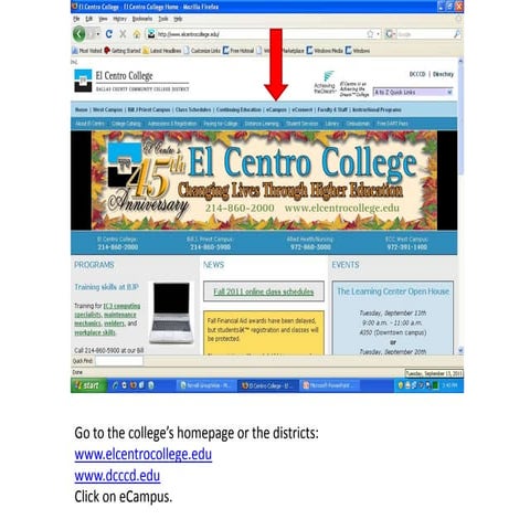 Uploading a document to e campus