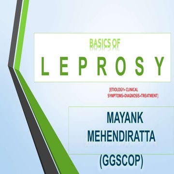 Basics Of Leprosy ( PATHOGENESIS)