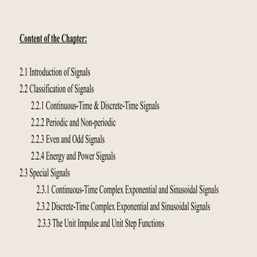 Introduction to Signals, Classification of Signals, Energy and Power Signals ...