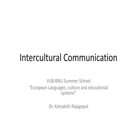 Intercultural Communication