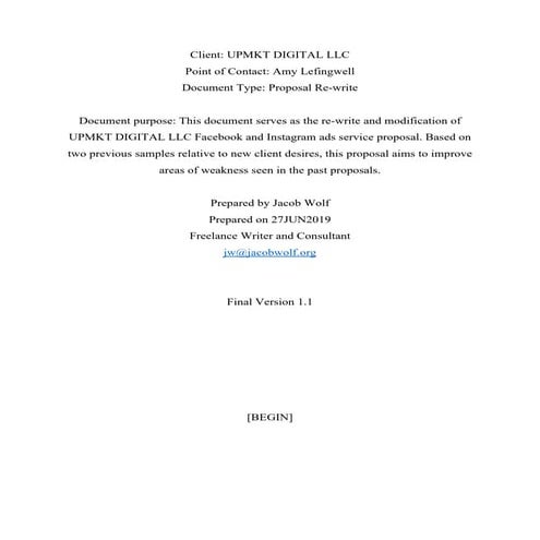 UPMKT Digital Service Proposal