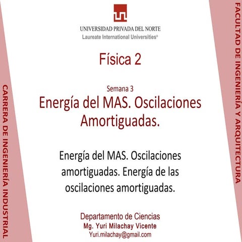 Energía del MAS. Oscilaciones Amortiguadas