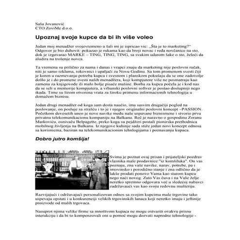 Upoznaj svoje kupce da bi ih vise voleo