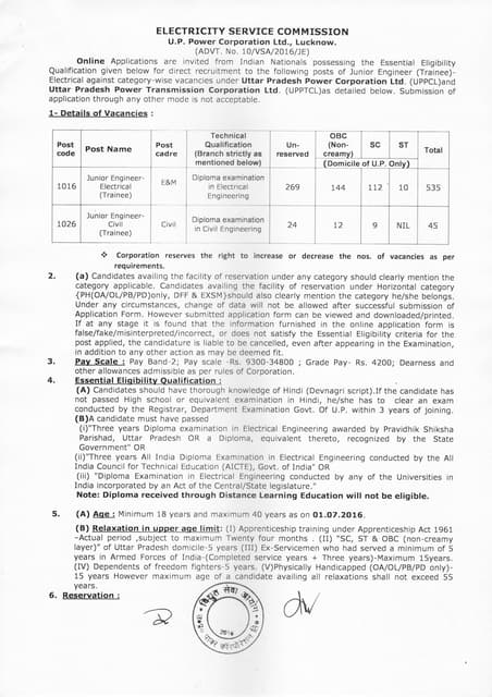 Uppcl Recruitment 2016 1 Pdf Uppcl Recruitment 2016 1 Pdf