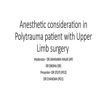 Anesthesia for orthopedic surgery | PPTX
