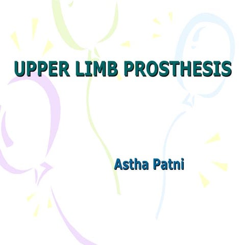 Upper limb prosthesis (pmr)