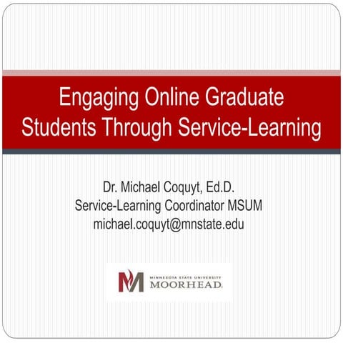 Engaging Graduate Online Learners through Service-Learning
