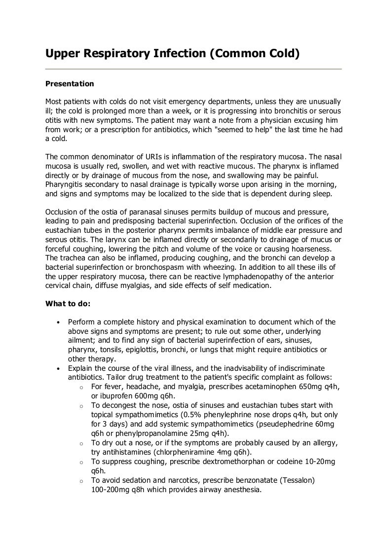 Upper Respiratory Infection