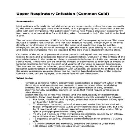 Upper respiratory tract infection | PPT