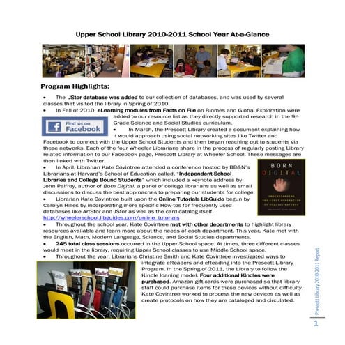 Upper School Annual Report 2010-11