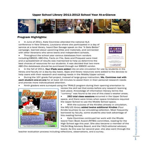 Upper school annual rpt 1112