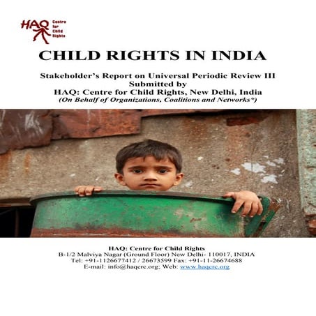 Child Rights in India, Stakeholder’s Report on Universal Periodic ...