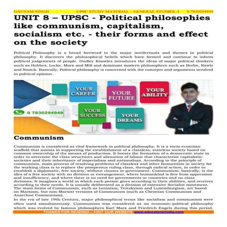 Upsc   political philosophies like communism, capitalism, socialism etc. - th...