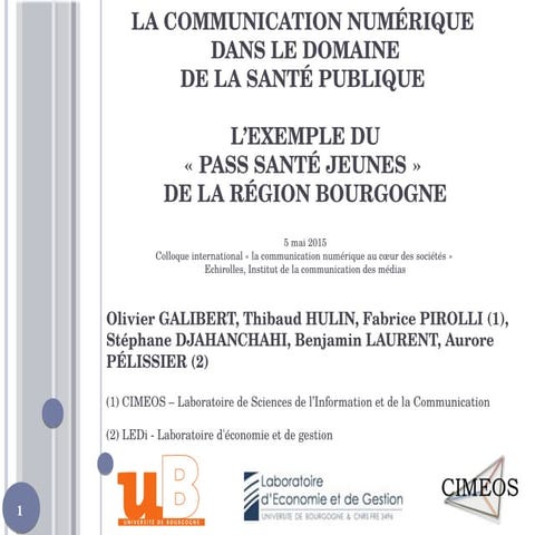 Communication numérique et santé publique : l’exemple du « Pass Santé Jeunes » de la région Bourgogne