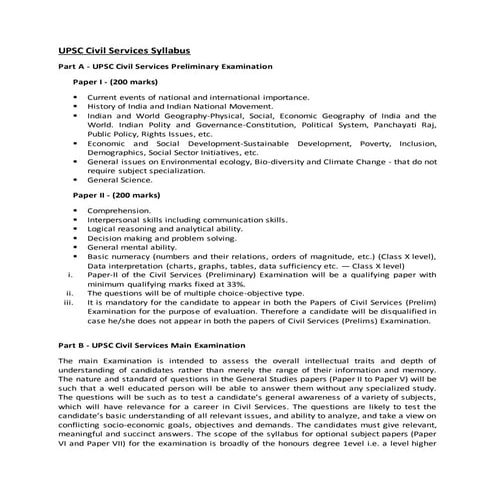 Upsc civil services syllabus
