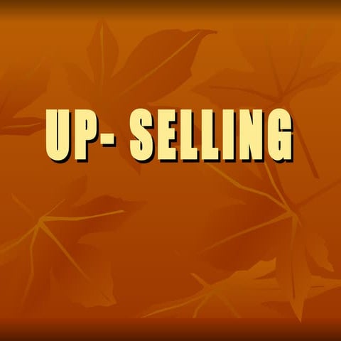 Up Selling-Restaurants