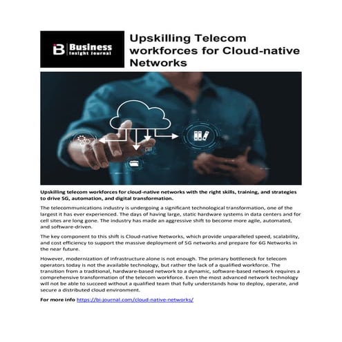 How Firms Accelerate Upskilling Telecom for Cloud Networks | PDF
