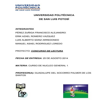 Convocatoria del concurso de lectura upslp