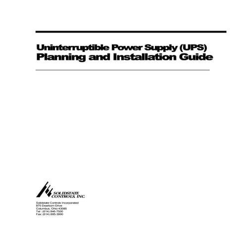 Diseño y planeación para la instalación de un equipo UPS