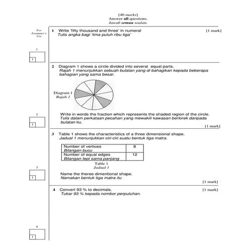 Upsr04 paper2 dwibahasa | PDF