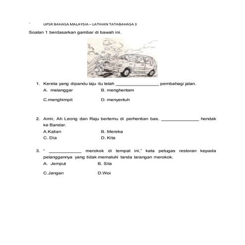 Upsr bahasa malaysia