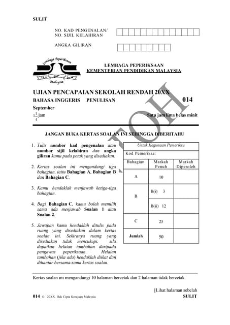 upsr english paper 2 section 1 worksheets for weaker pupils