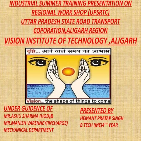 Upsrtc training  presentation (ppt)  2018 Hemant  pratap singh