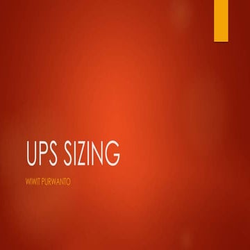 UPS Sizing