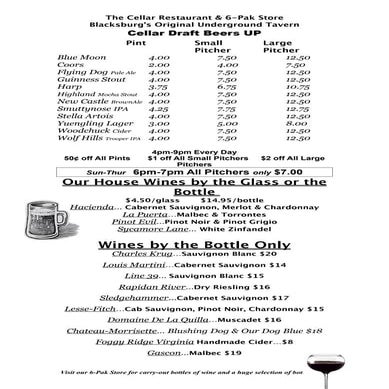 Six-Pack Store Beer List | DOC