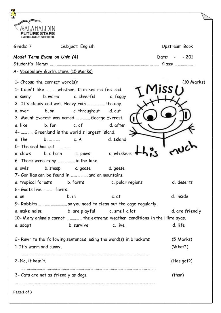 Upstream A2 Unit (4) Worksheet