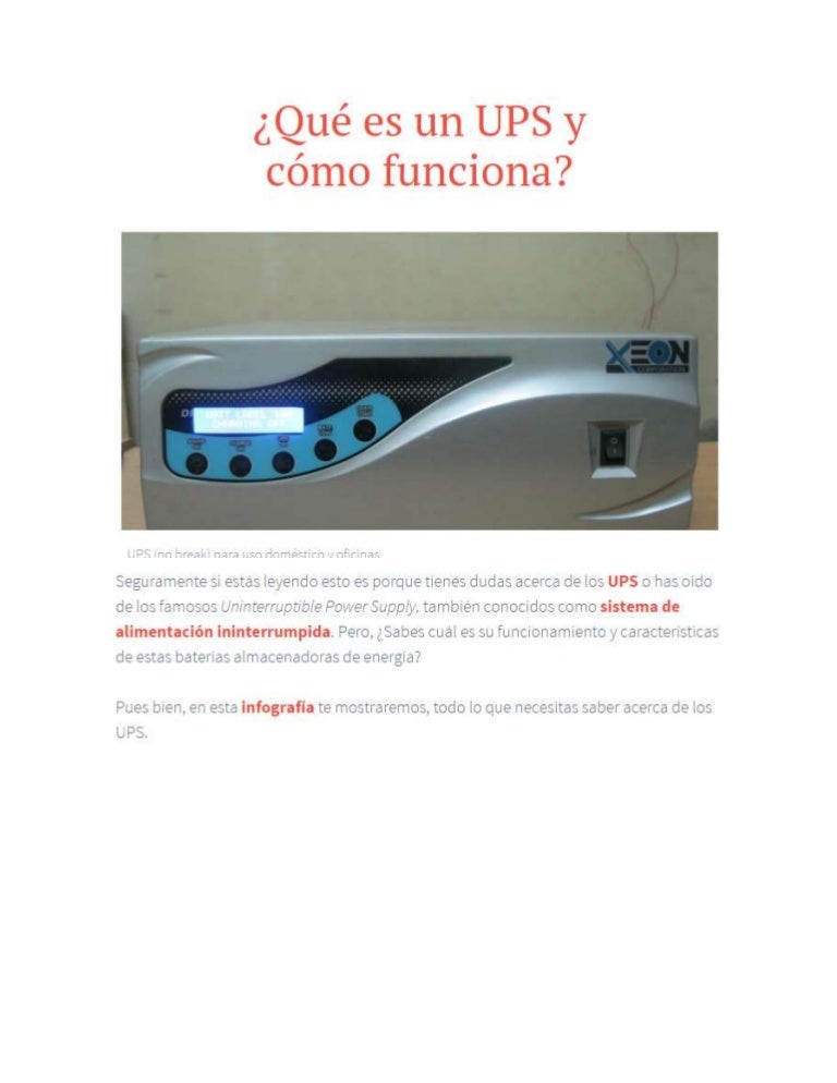 ¿Qué es un UPS y cómo funciona?
