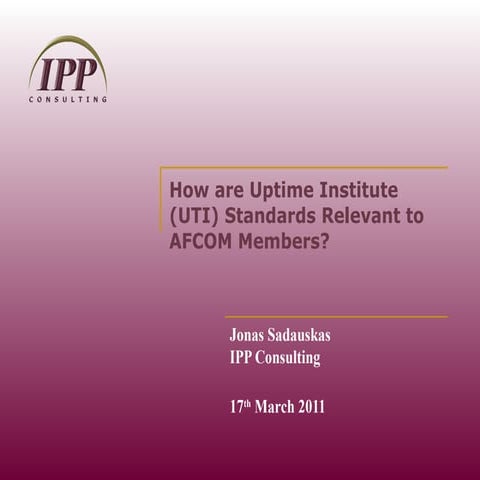 Uptime certification in a ust(ipp)