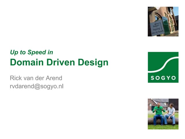 Up to speed in domain driven design