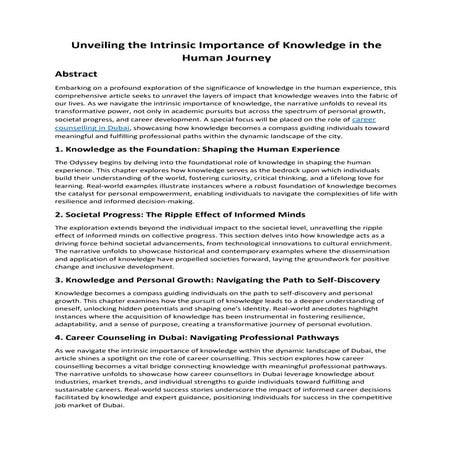 The Power of Knowledge: Unleashing the Potential for Personal and ...
