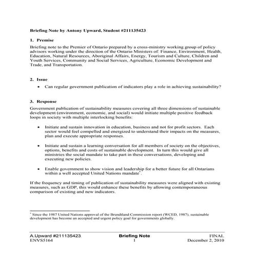 Briefing Note: Can regular government publication of indicators play a role i...