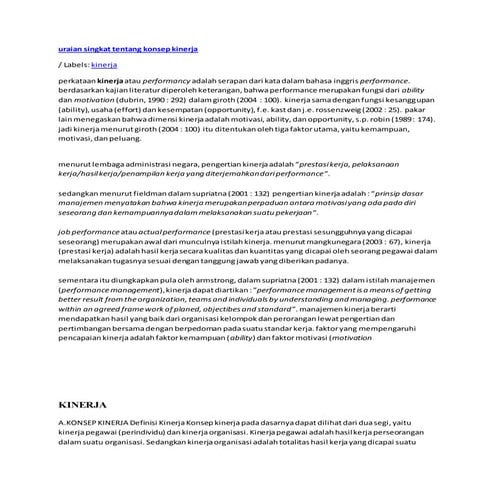 thwrthwwhrrwrtwtrhwhUraian singkat tentang konsep kinerja