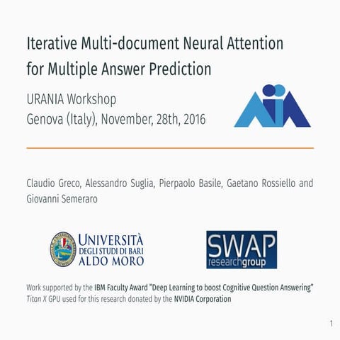 Iterative Multi-document Neural Attention for Multiple Answer Prediction
