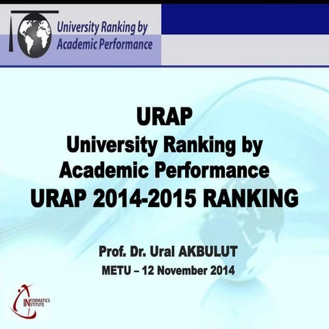 Urap 2014 2015 world ranking and urap tr presentation nov 12 2014 sa (1)